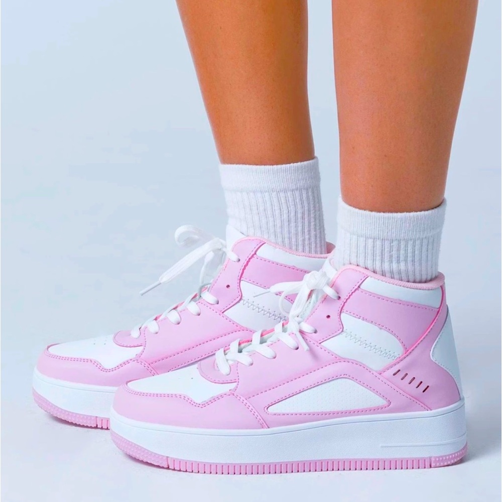Rylee Sneaker Pink/White by Princess Polly in size Woman’s 5.5